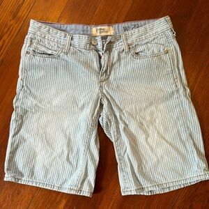 Holding Horses Anthropologie Railroad Stripe Denim Shorts